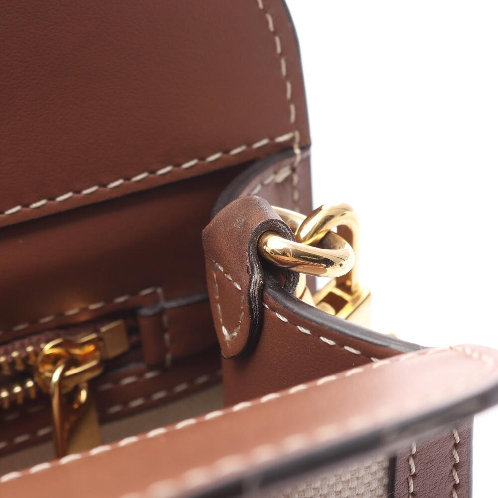 Burberry Horseferry handbag leather canvas brown Ivory White - Picture 7 of 8